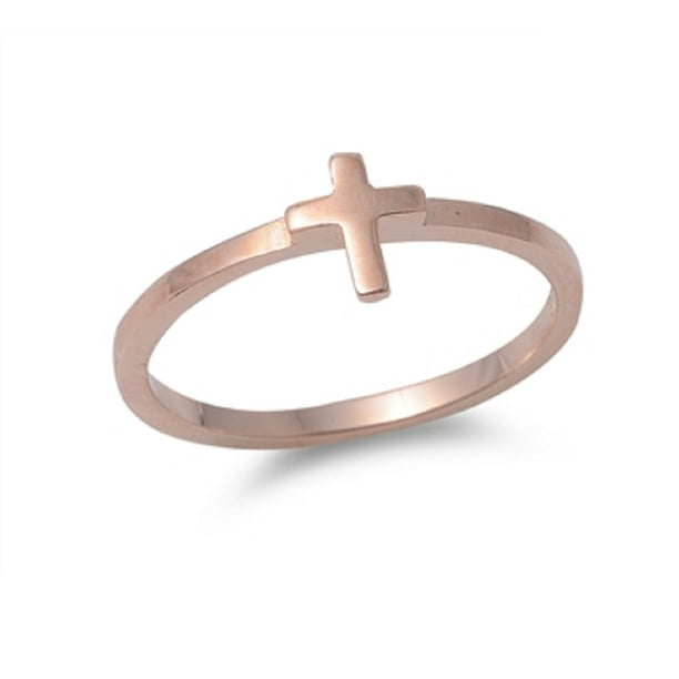Sterling Silver Classic Solitaire Cross Ring